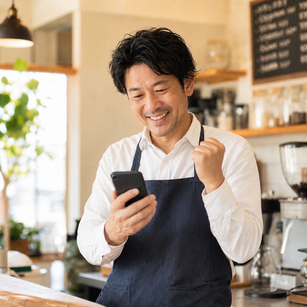 動画導入後、集客が動きだし喜ぶ店主